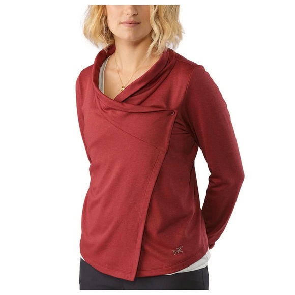 Arc’teryx Yonge Long Sleeve Alwyn Fleece Wrap in Red Size Medium - Picture 2 of 12